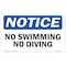 Signmission OSHA Notice, 3.5" Height, No Swimming No Diving Sign, 5" X 3.5", Landscape OS-NS-D-35-L-14877 - alternate 1
